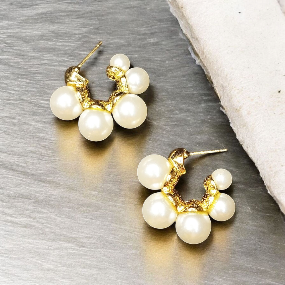Pearl hoop earrings