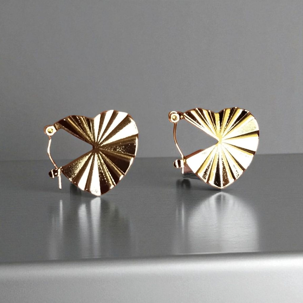 Gold Plated Heart-shape Hoop