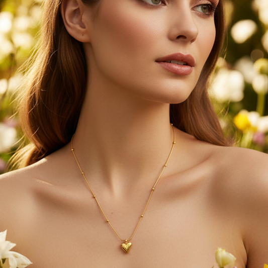 Heart Pendant with Beads Chain