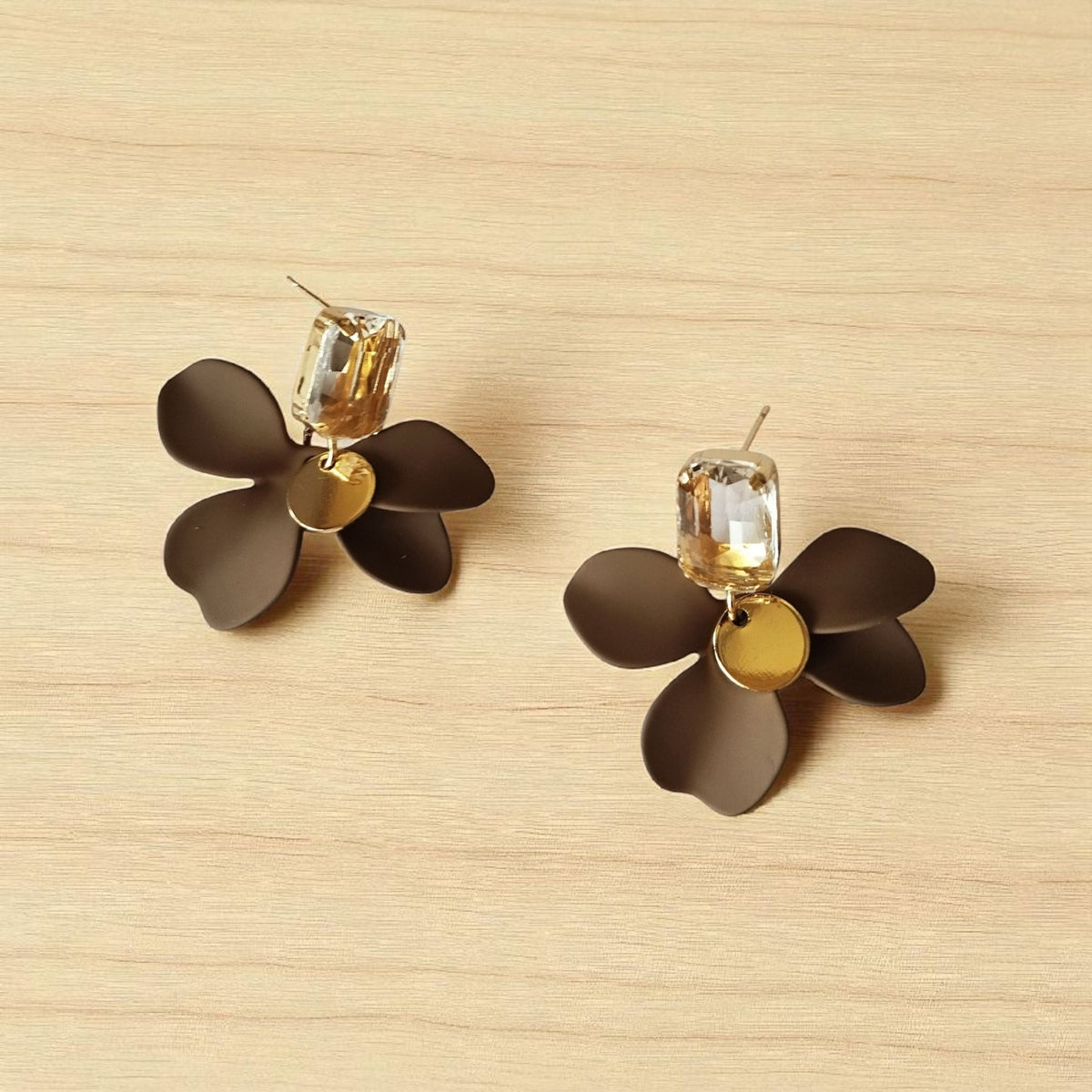 Brown Petal Earrings