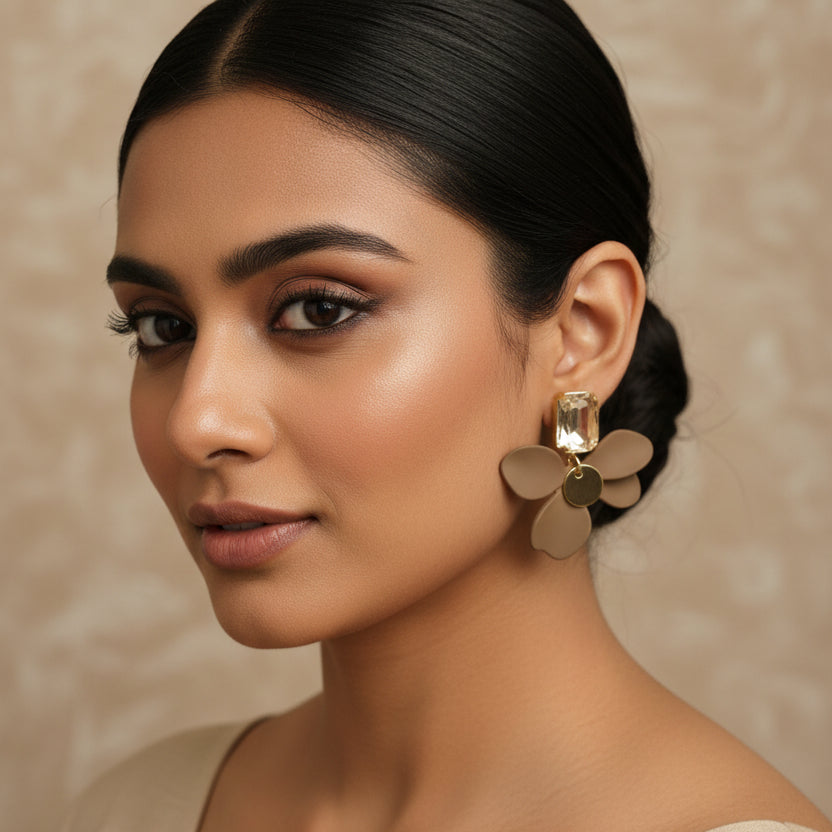 Brown Petal Earrings