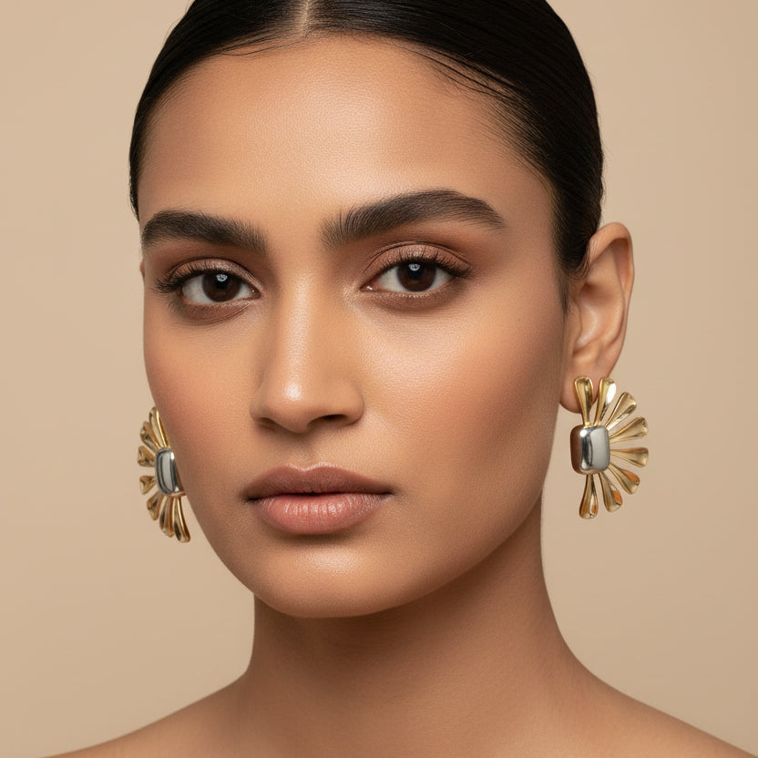 Golden Flower Earrings