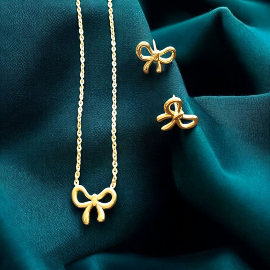 Bow Necklace with Earrings