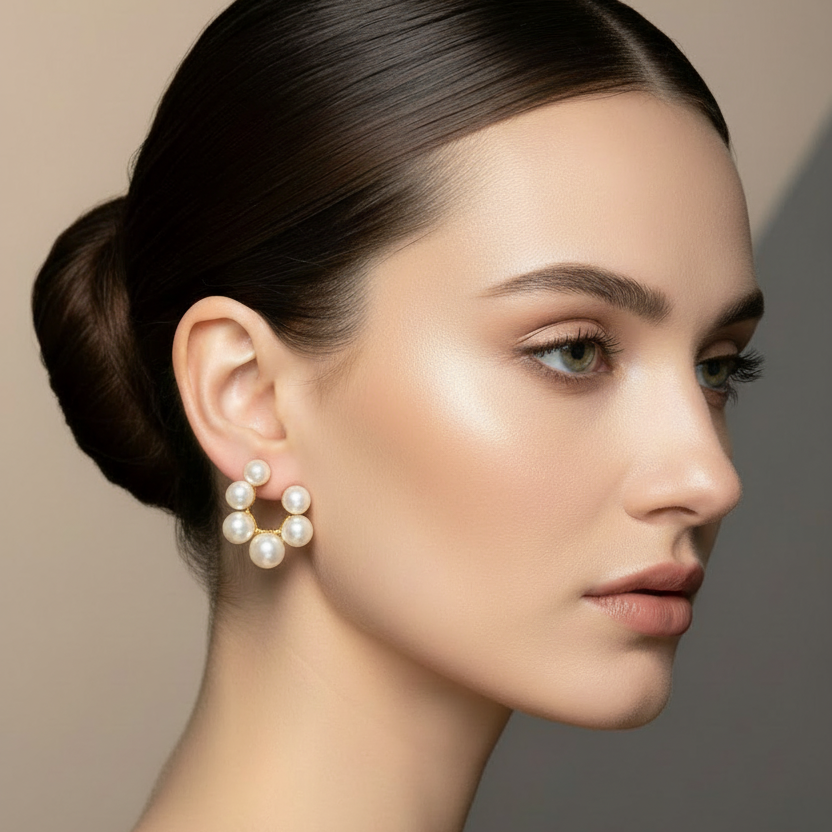 Pearl hoop earrings