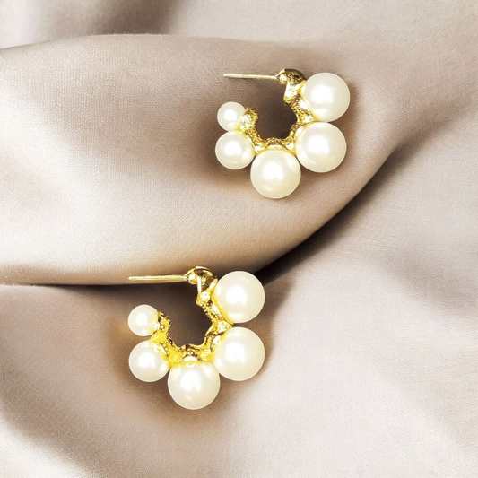 Pearl hoop earrings