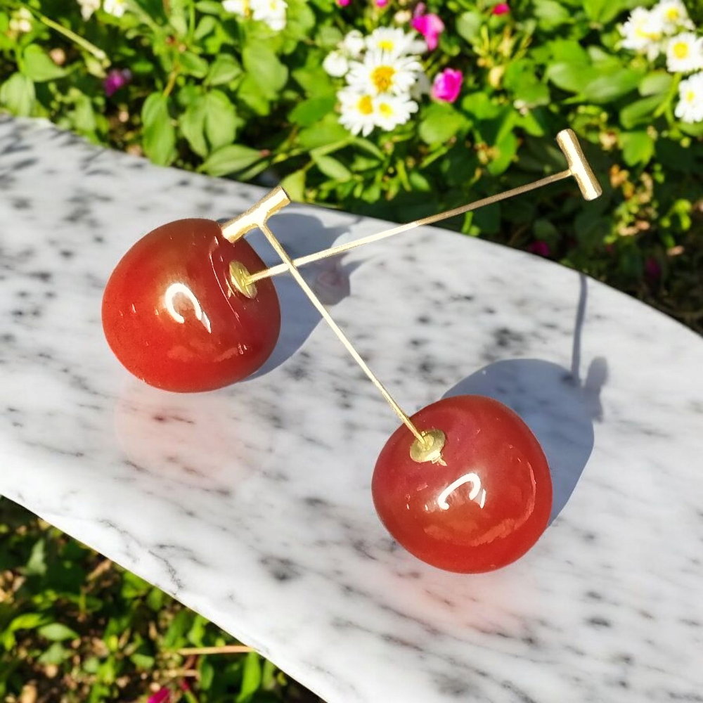 Dark red Cherry Earrings