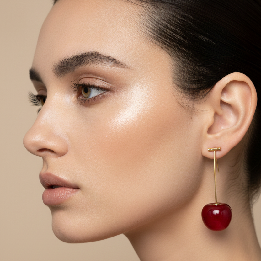 Dark red Cherry Earrings