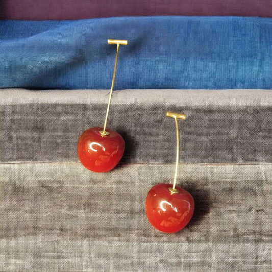 Dark red Cherry Earrings