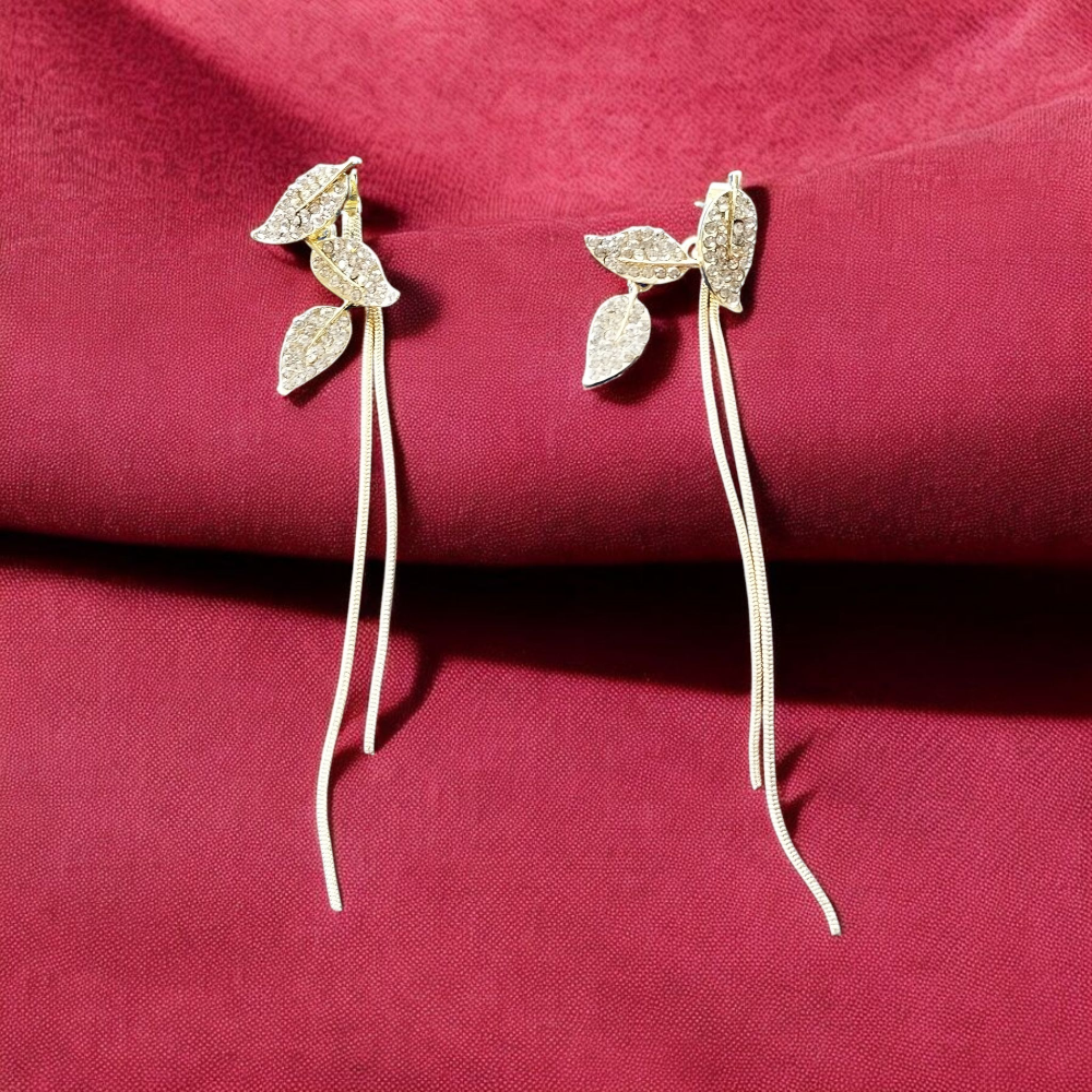 Diamond Leaf Earrings