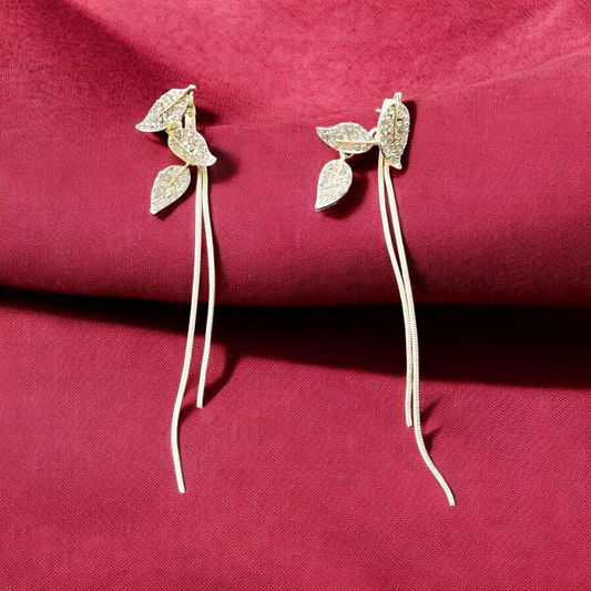 Diamond Leaf Earrings