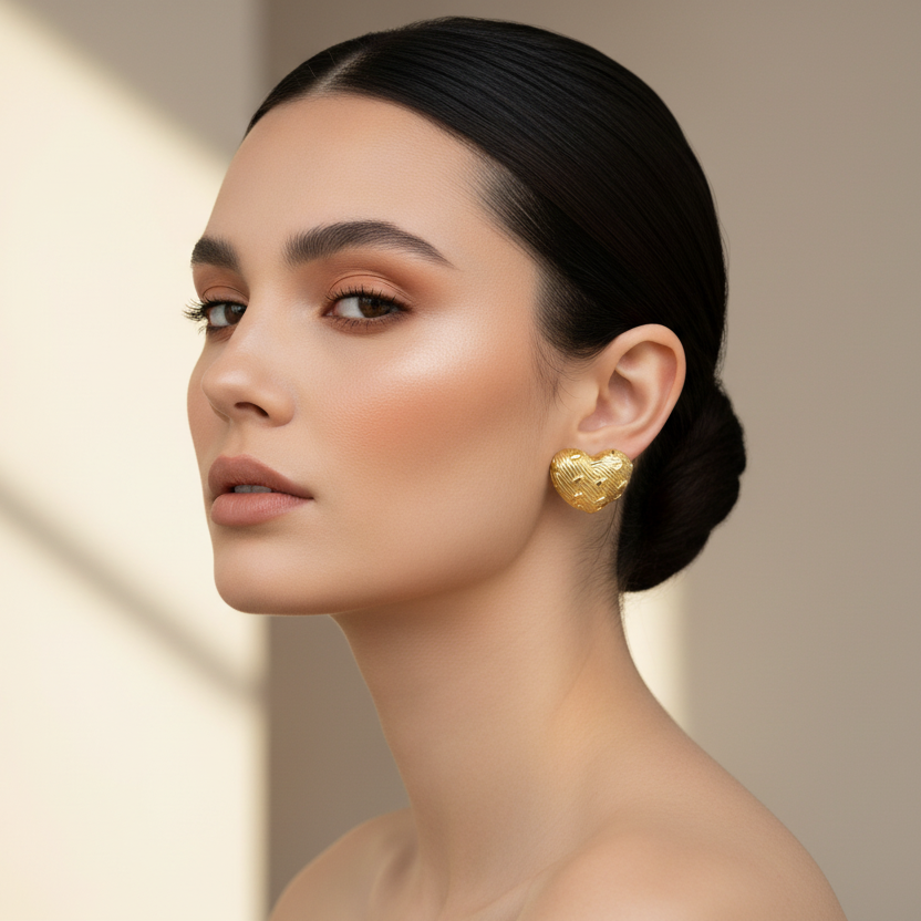 Anti Tarnish Heart Shape Earrings