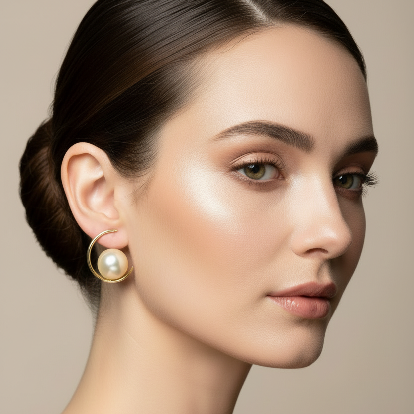 Pearl With RIng Earrings