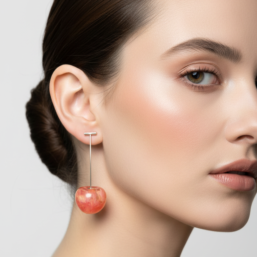 Red Crystal Cherry Earrings