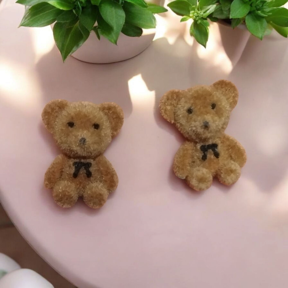 Brown Teddy Bear Shape Earrings