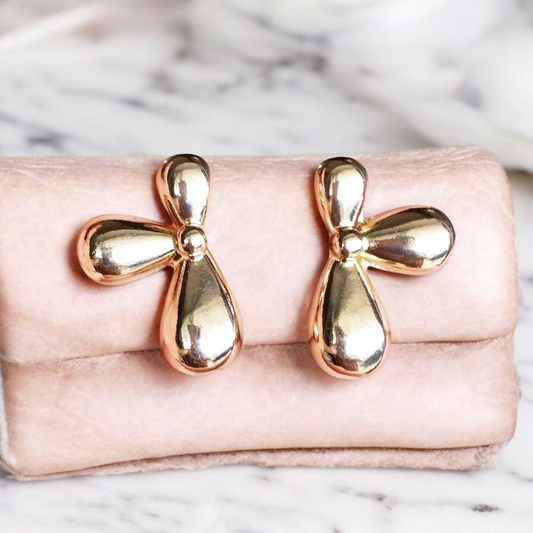 Golden Floral Anti Tarnish Earrings