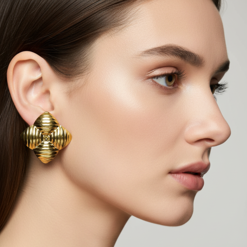 Anti Tarnish 4 Square Stud