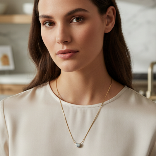 Single Diamond Pendant Set