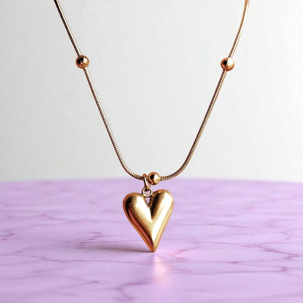 Heart Pendant with Beads Chain