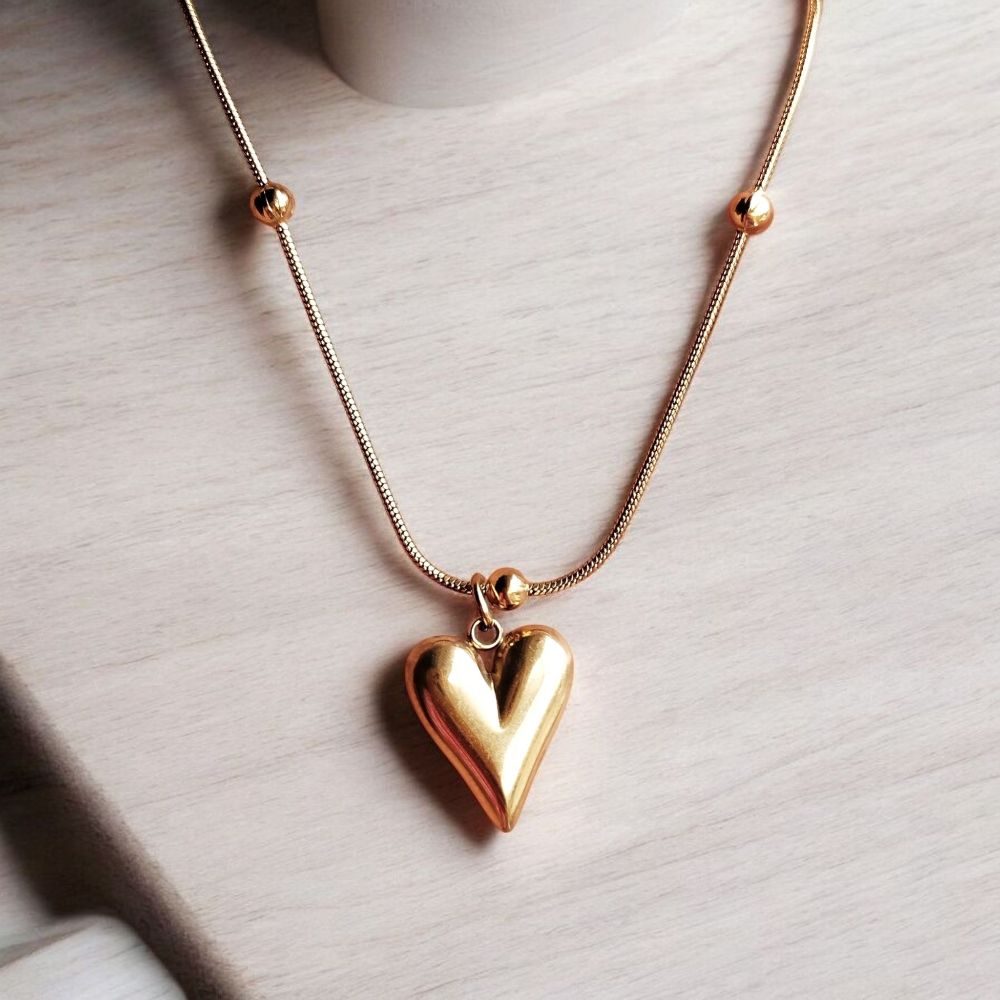 Heart Pendant with Beads Chain