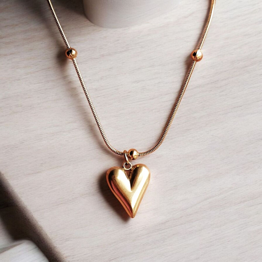 Heart Pendant with Beads Chain