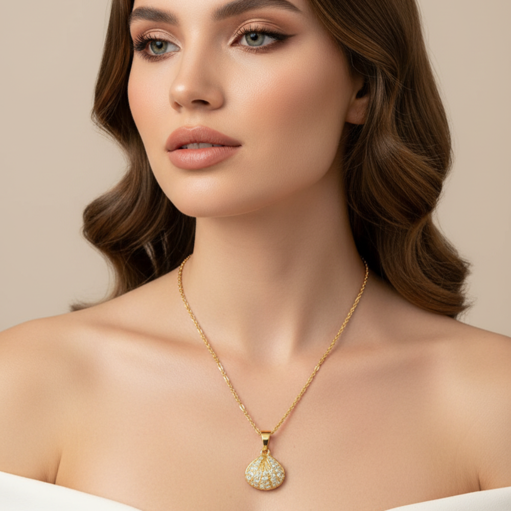 Shell and Pearl Pendant Set