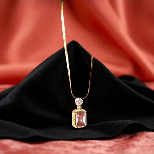 Pink Gemstone Pendant Set