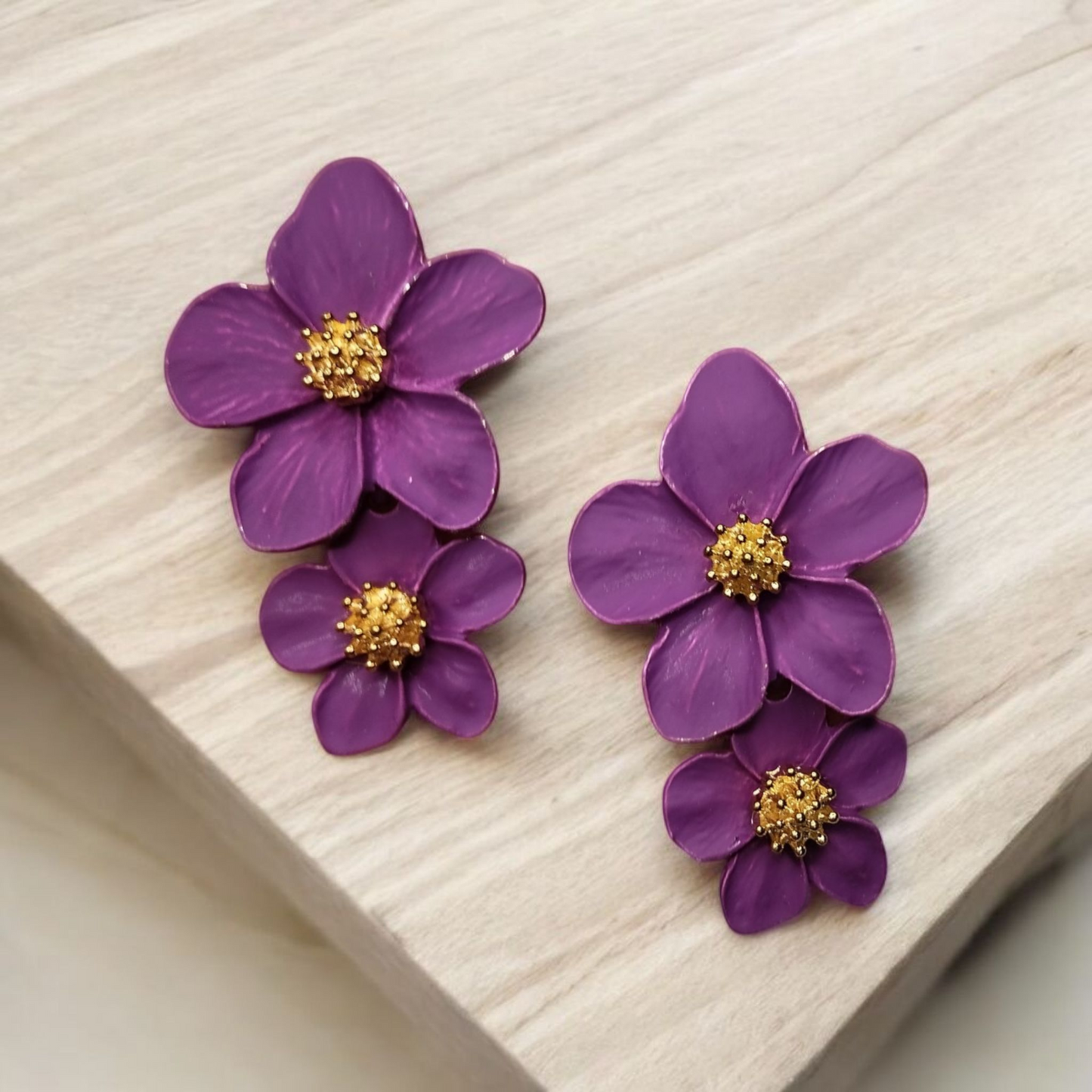 Purple Petal Earrings
