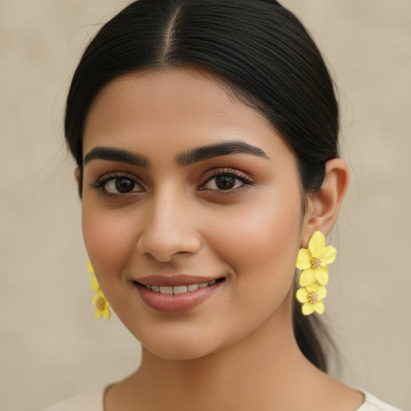 Yellow Petal Earrings